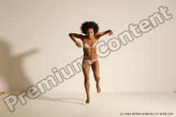 Underwear Gymnastic poses Woman Black Moving poses Slim medium brown Dynamic poses Academic